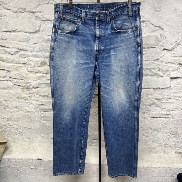 Dickies Workwear Jeans Straight Leg Blue Faded Distressed 36x32 (34x31 Actual) - Picture 1 of 9